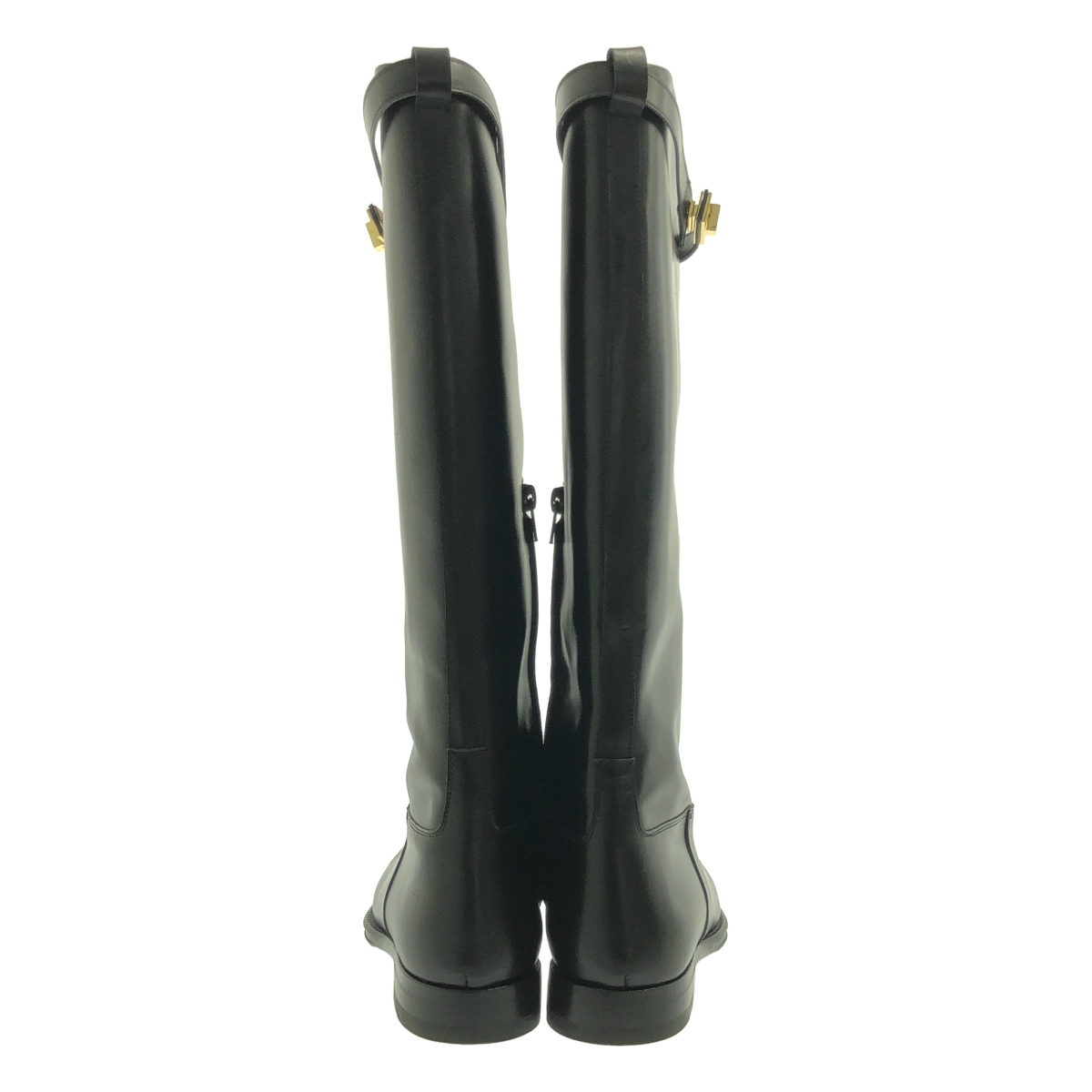 その他 レザー ストラップ サイドジップ ロングブーツ