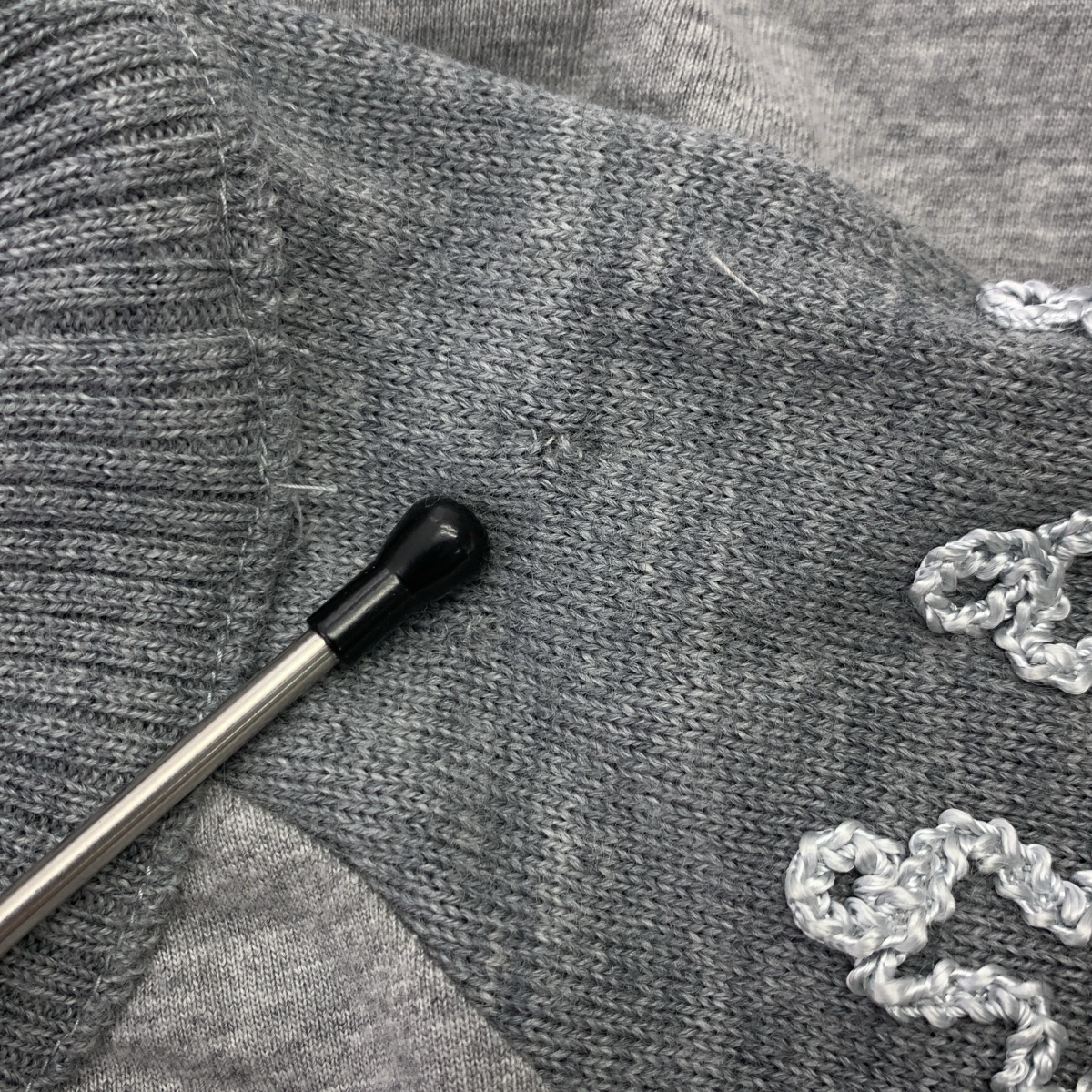 sacai / サカイ ノルディック柄 刺しゅう ニットドッキング ロングスリーブTシャツ