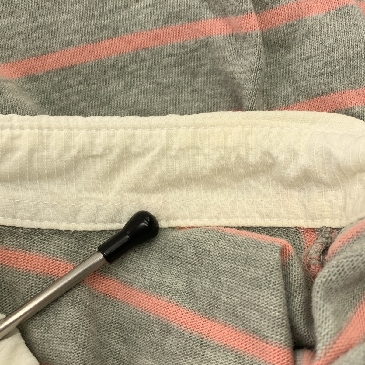 BALENCIAGA / バレンシアガ ナイロン切替 ボーダー ロングスリーブ ポロシャツ