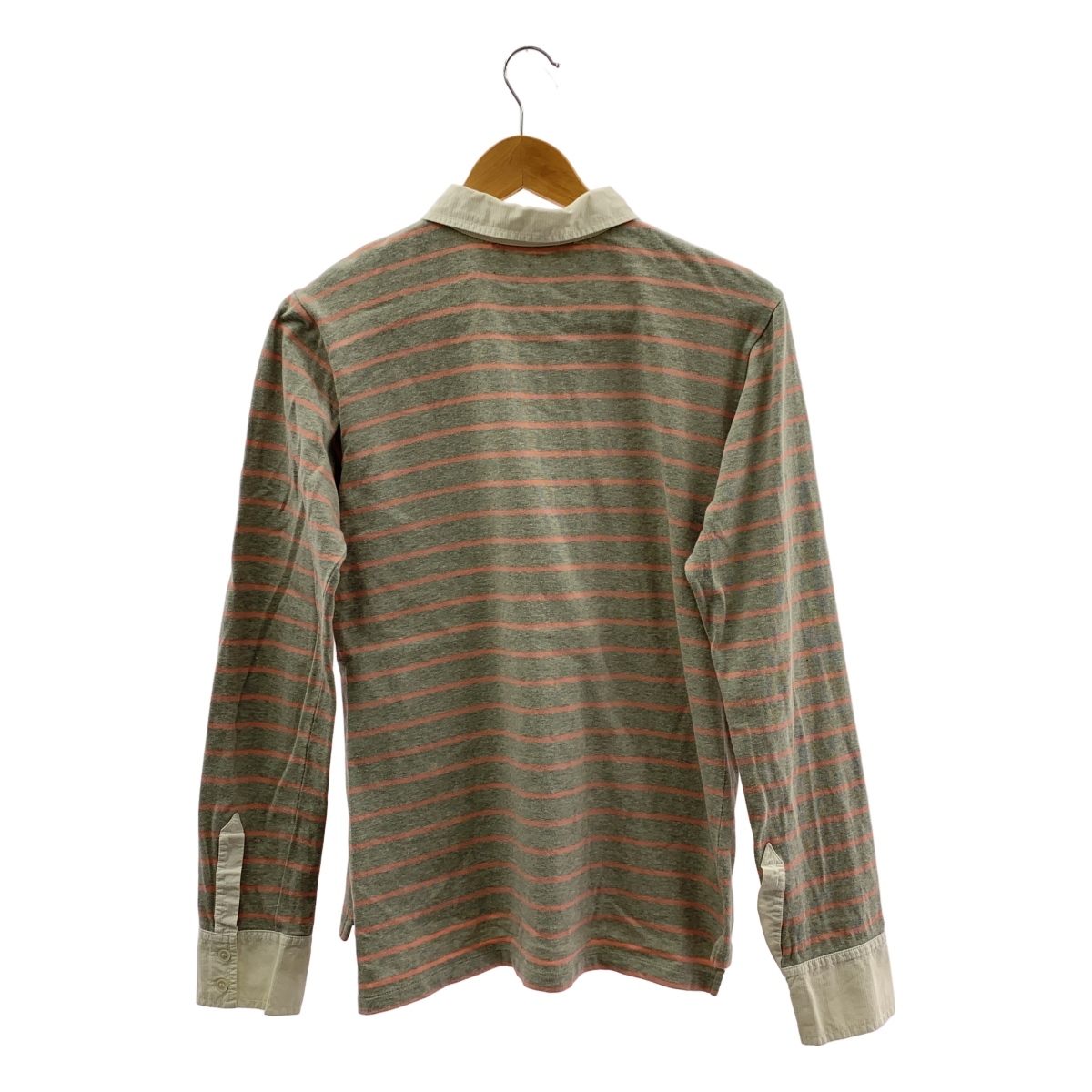 BALENCIAGA / バレンシアガ ナイロン切替 ボーダー ロングスリーブ ポロシャツ