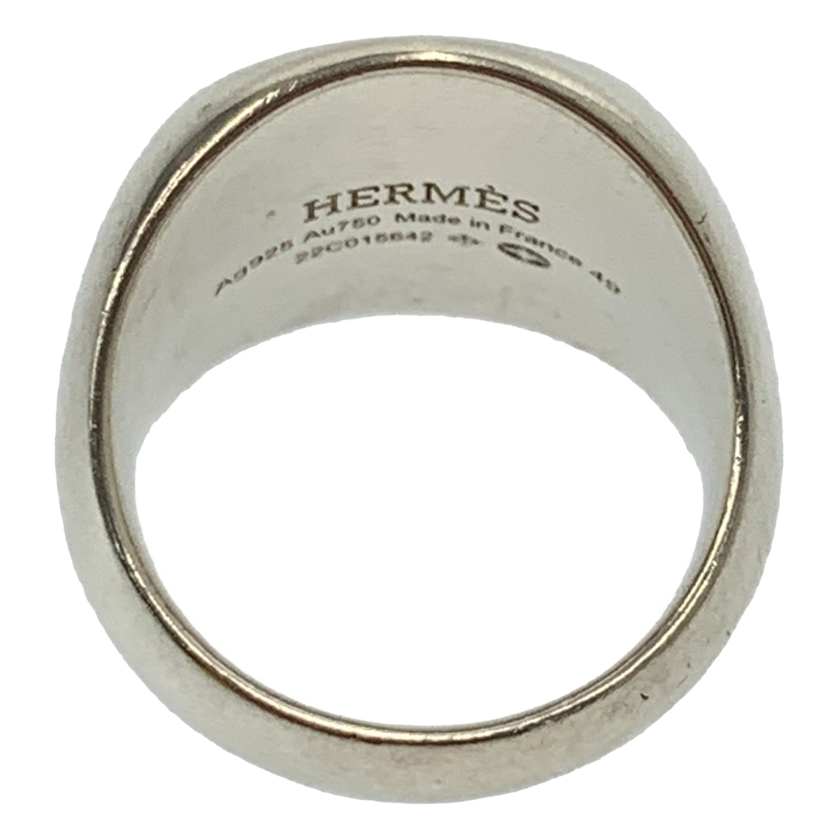 HERMES / エルメス Ex-Libris エクスリブリス カレッジ リング / ag925 Au750