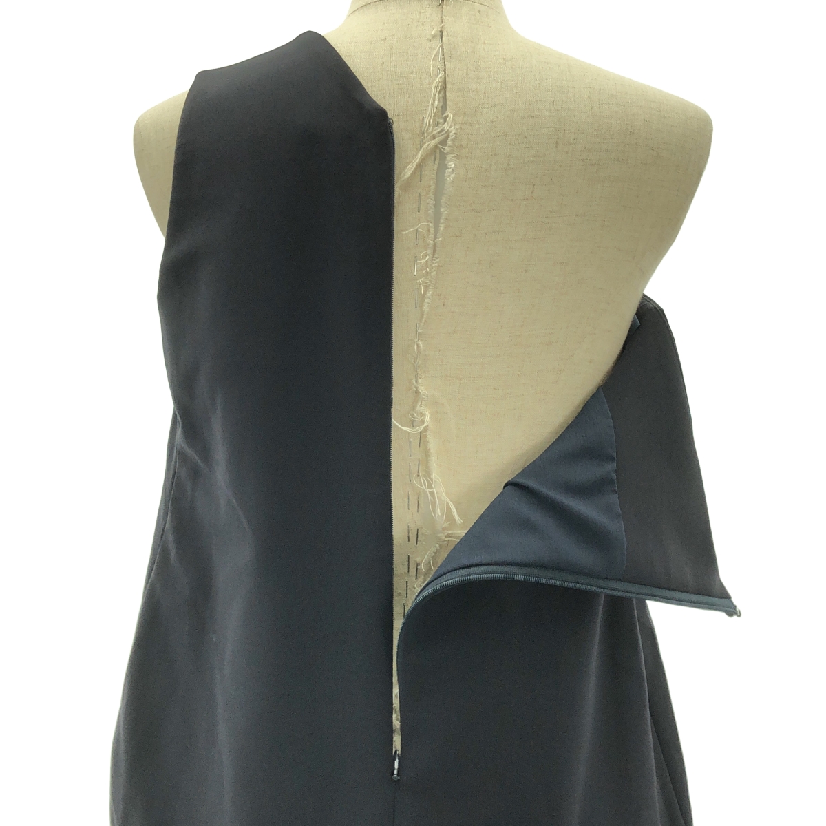 SEA / シー ダブルフェイス ワンショルダー ドレス ワンピース / 総裏地