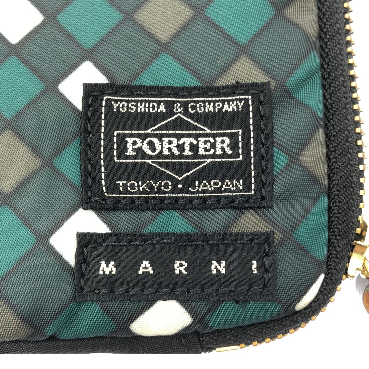 MARNI / マルニ ×PORTER ポーター / アーガイルチェック ラウンドジップ ポーチ