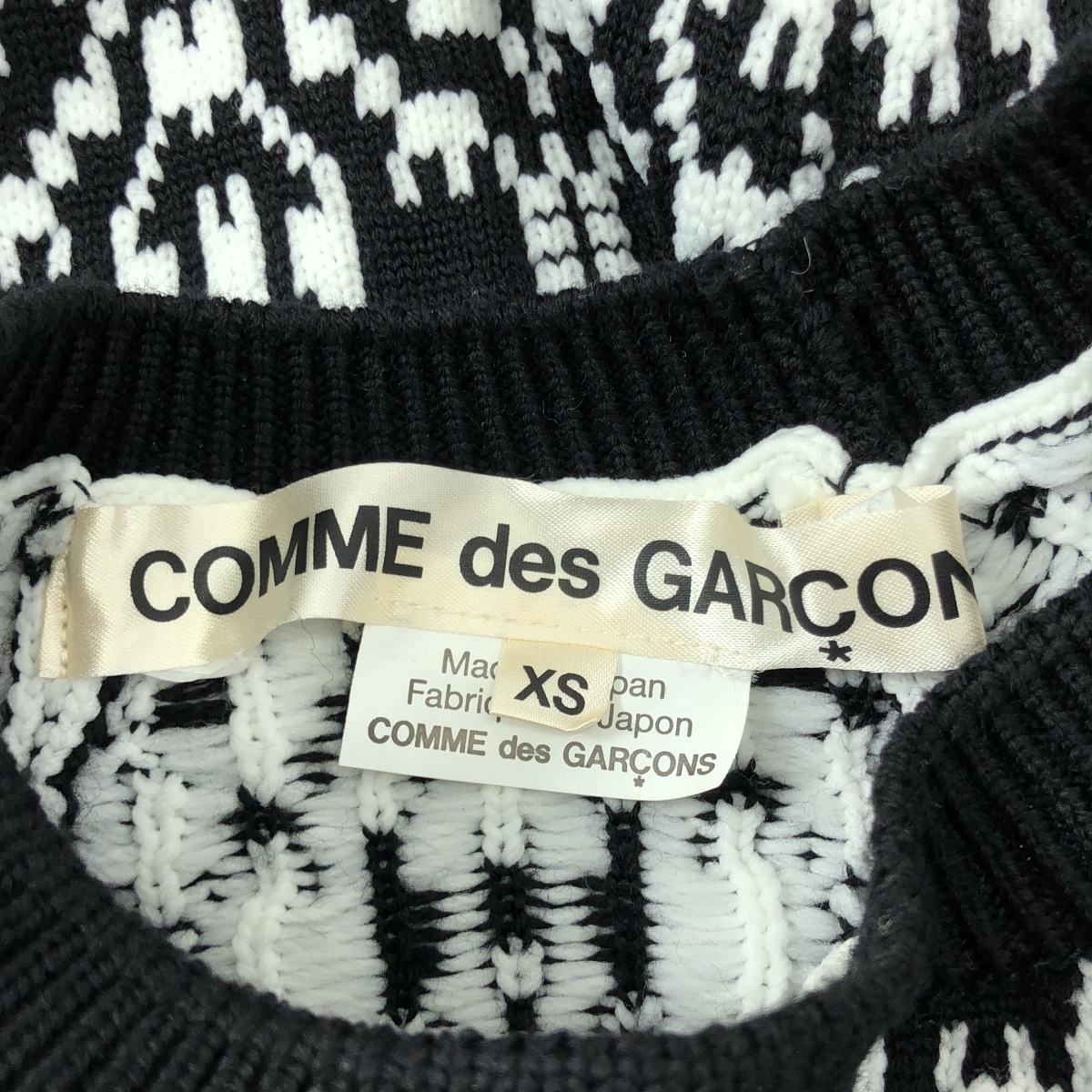 COMME des GARCONS / コムデギャルソン ウールポリエステル 総柄 変形 ノースリーブ ニット