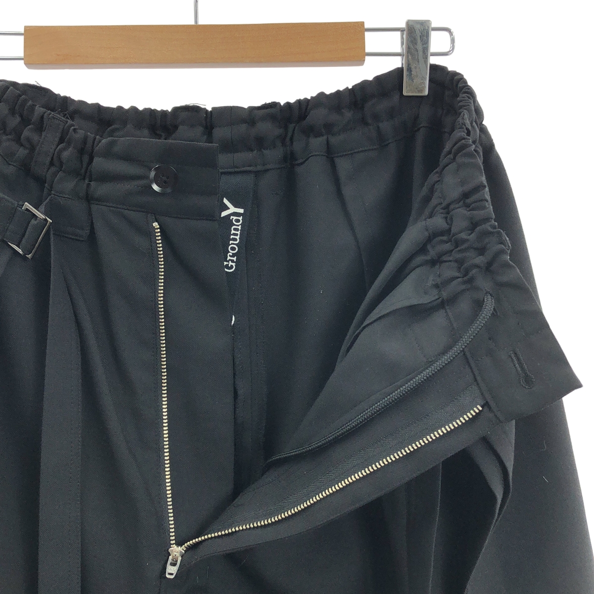 Ground Y / グラウンドワイ W Gabardine Round and Round Skirt Pants ウールギャバジン スカート パンツ