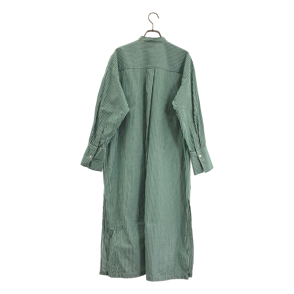 その他 コットンブロード ストライプ スタンドカラーシャツワンピース