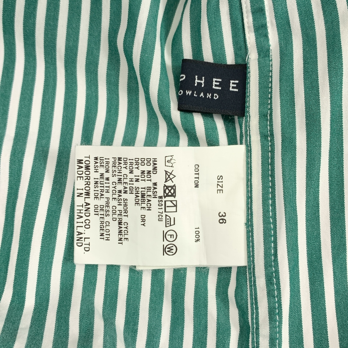 その他 コットンブロード ストライプ スタンドカラーシャツワンピース