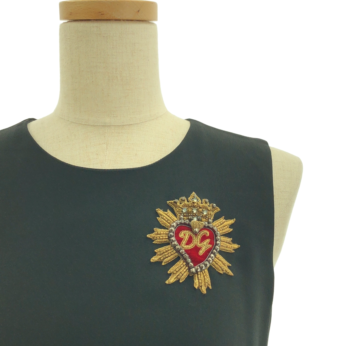 DOLCE＆GABBANA / ドルチェ＆ガッバーナドルガバ スタッズ パッチ ノースリーブ ドレス ワンピース