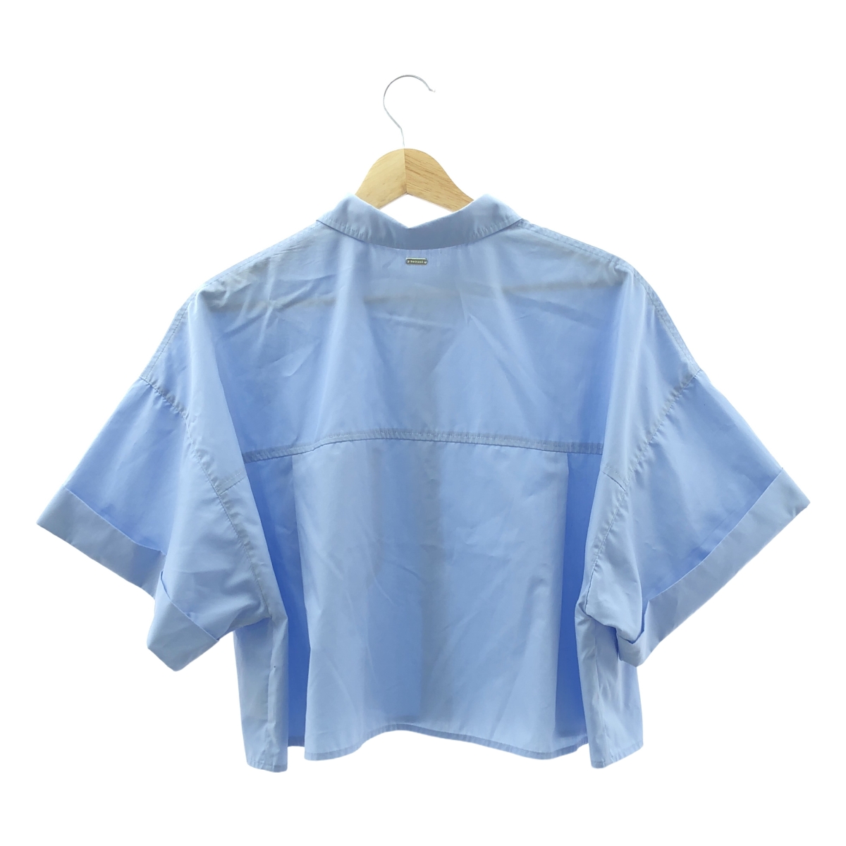 CADUNE / カデュネ パールボタン 半袖 クロップドシャツ