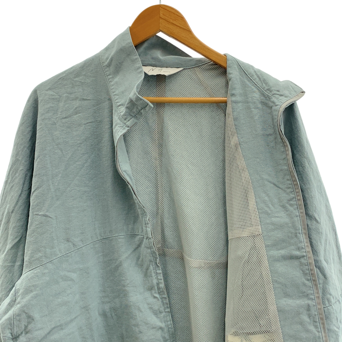 ANCELLM / アンセルム SILK NEP KIMONO BLOUSON / シルク リネン ネップ オーバー ジャケット ブルゾン / メッシュ総裏地