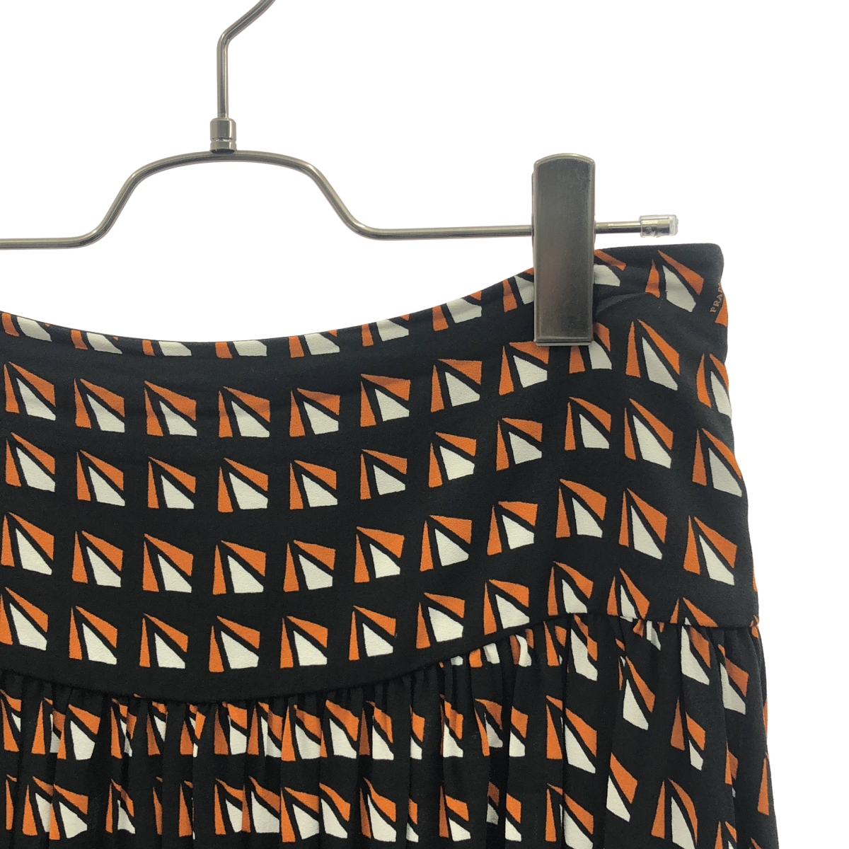 PRADA / プラダ ギャザー 総柄 フレアスカート