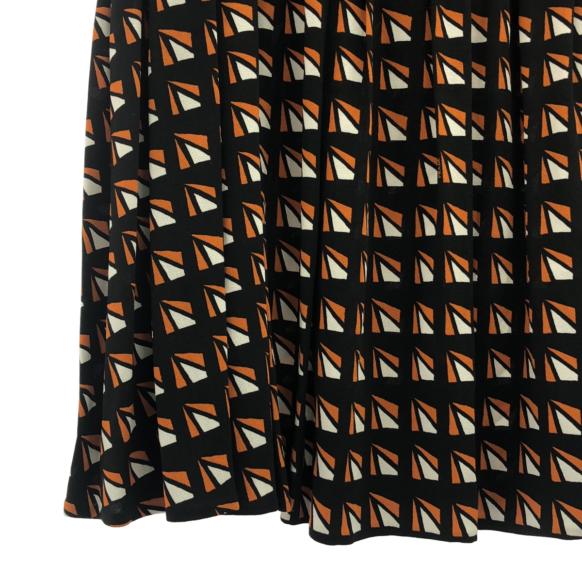 PRADA / プラダ ギャザー 総柄 フレアスカート