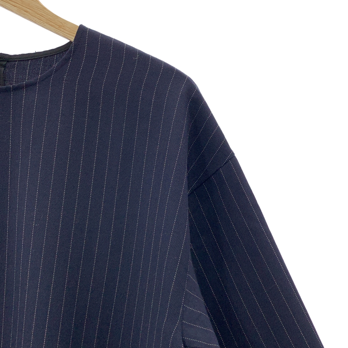 ENCHAINEMENT / アンシェヌマン Woolblend P/O ウールブレンド ストライプ プルオーバーブラウス