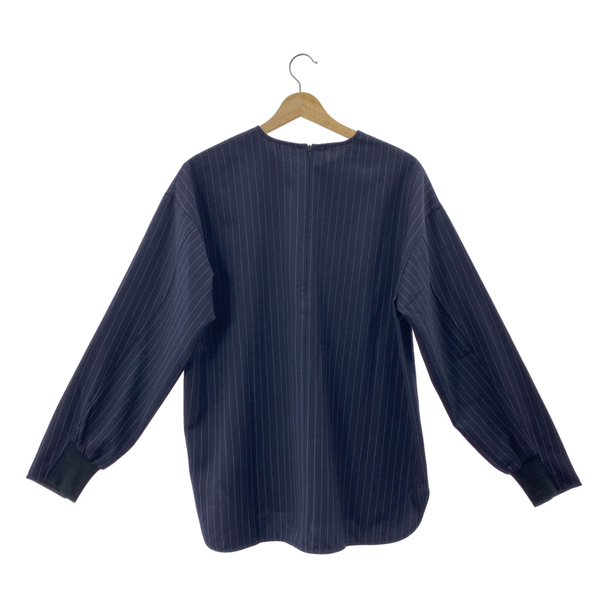 ENCHAINEMENT / アンシェヌマン Woolblend P/O ウールブレンド ストライプ プルオーバーブラウス