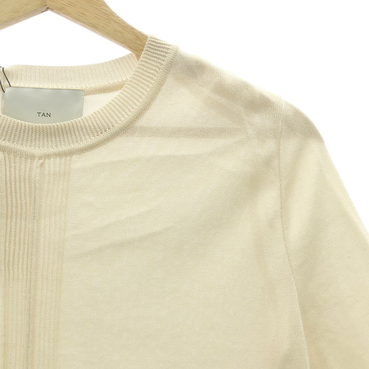 TAN / タン ハーフスリーブニット プルオーバー