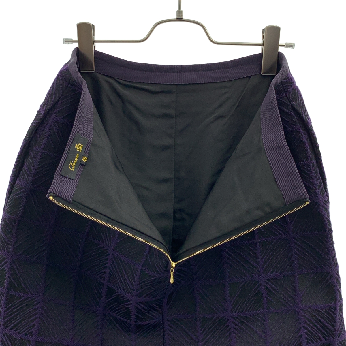 Drawer / ドゥロワー テクスチャー ジャカード BOX スカート