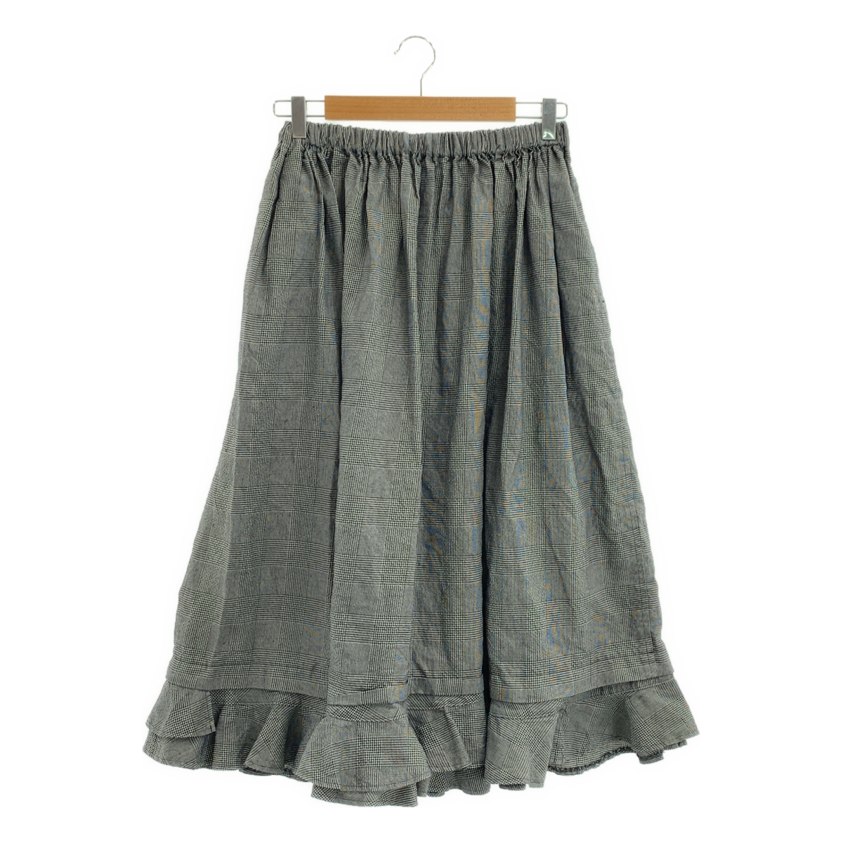 tricot COMME des GARCONS / トリココムデギャルソン ポリエステル 製品加工 総柄 裾フリル ウエストゴム ギャザー ボリューム スカート