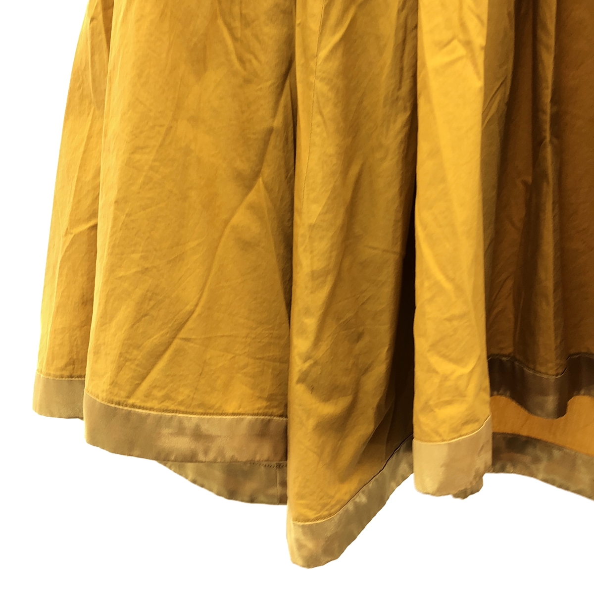 Drawer / ドゥロワー 裾サテン コットン ギャザー フレアスカート