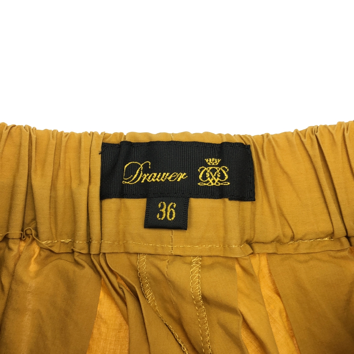 Drawer / ドゥロワー 裾サテン コットン ギャザー フレアスカート