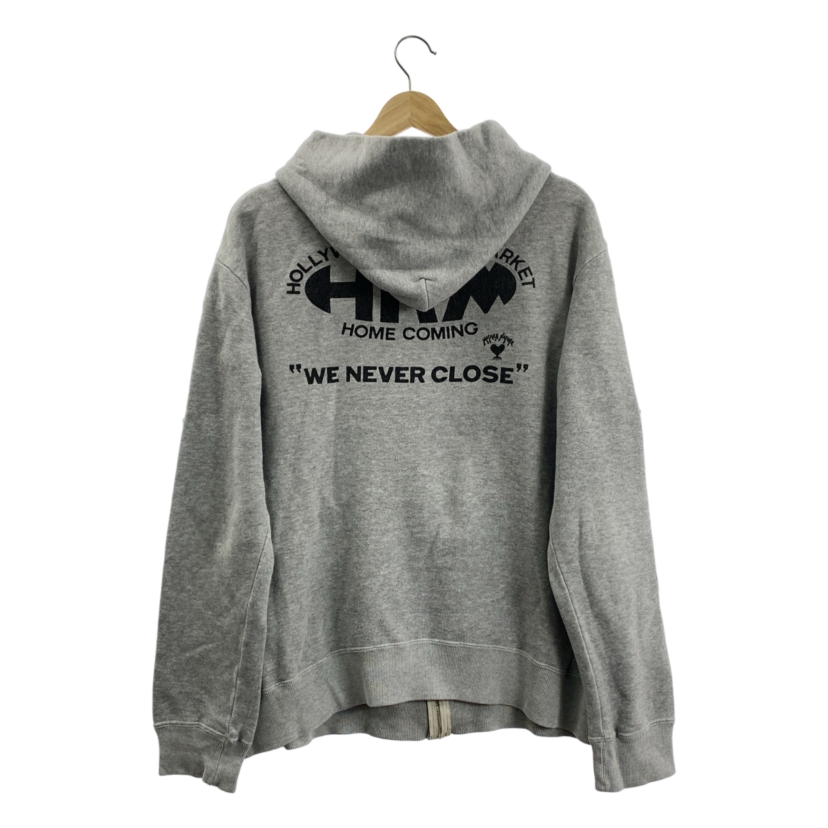 HOLLYWOOD RANCH MARKET / ハリウッドランチマーケット バックプリント ロゴ  ジップ スウェット フーディ