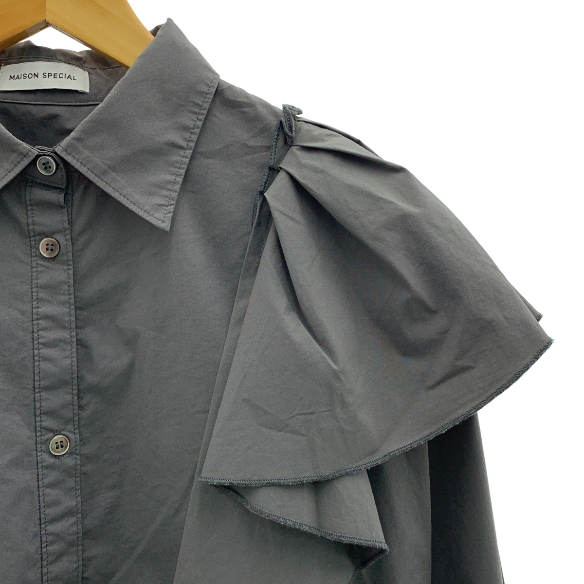 Maison Special / メゾンスペシャル Big Ruffle Shirt  / ビッグ ラッフル シャツ ブラウス