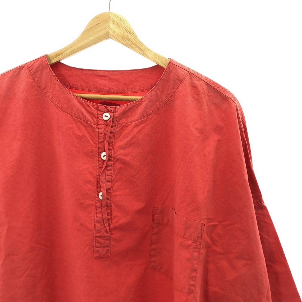 Chez VIDALENC / シェヴィダレンク ペーパーコットン ガーメントダイ プルオーバー スリーピングシャツ