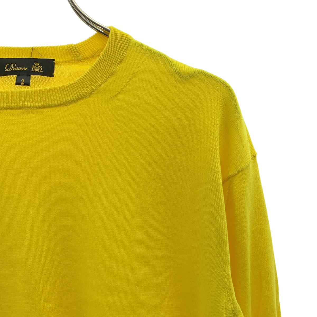 Drawer / ドゥロワー 16G コットン クルーネックニット