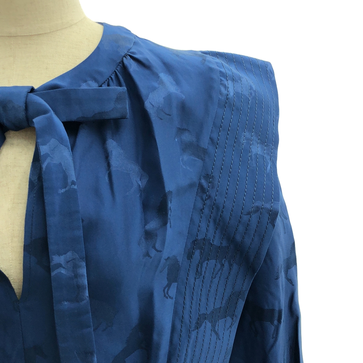 STELLA McCARTNEY / ステラマッカートニー ホース 総柄 ボウタイ ブラウス シャツ