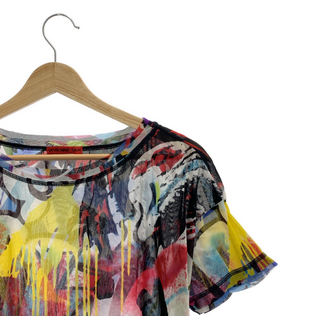 VIVIENNE TAM / ヴィヴィアンタム 総柄 パンダ スリット シアー ワンピース