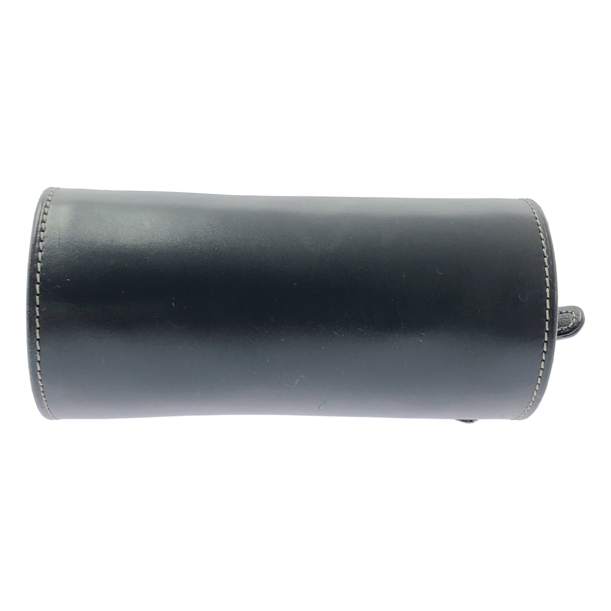 COURREGES / クレージュ ドラム型 ステッチ レザー ショルダーバッグ