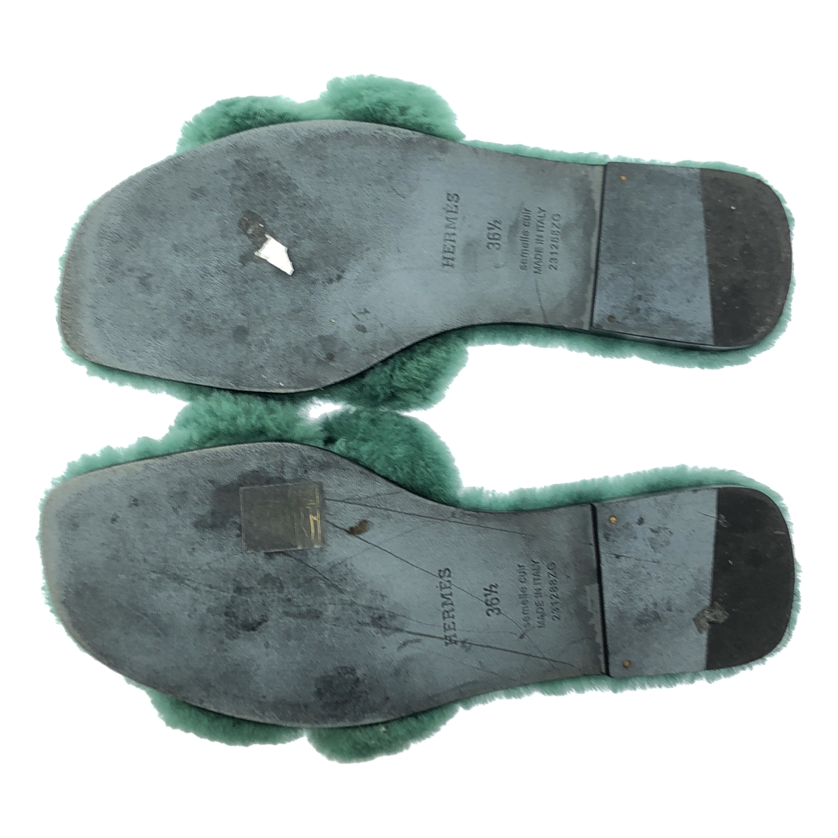 HERMES / エルメス Oran / オラン ムートン ボア サンダル