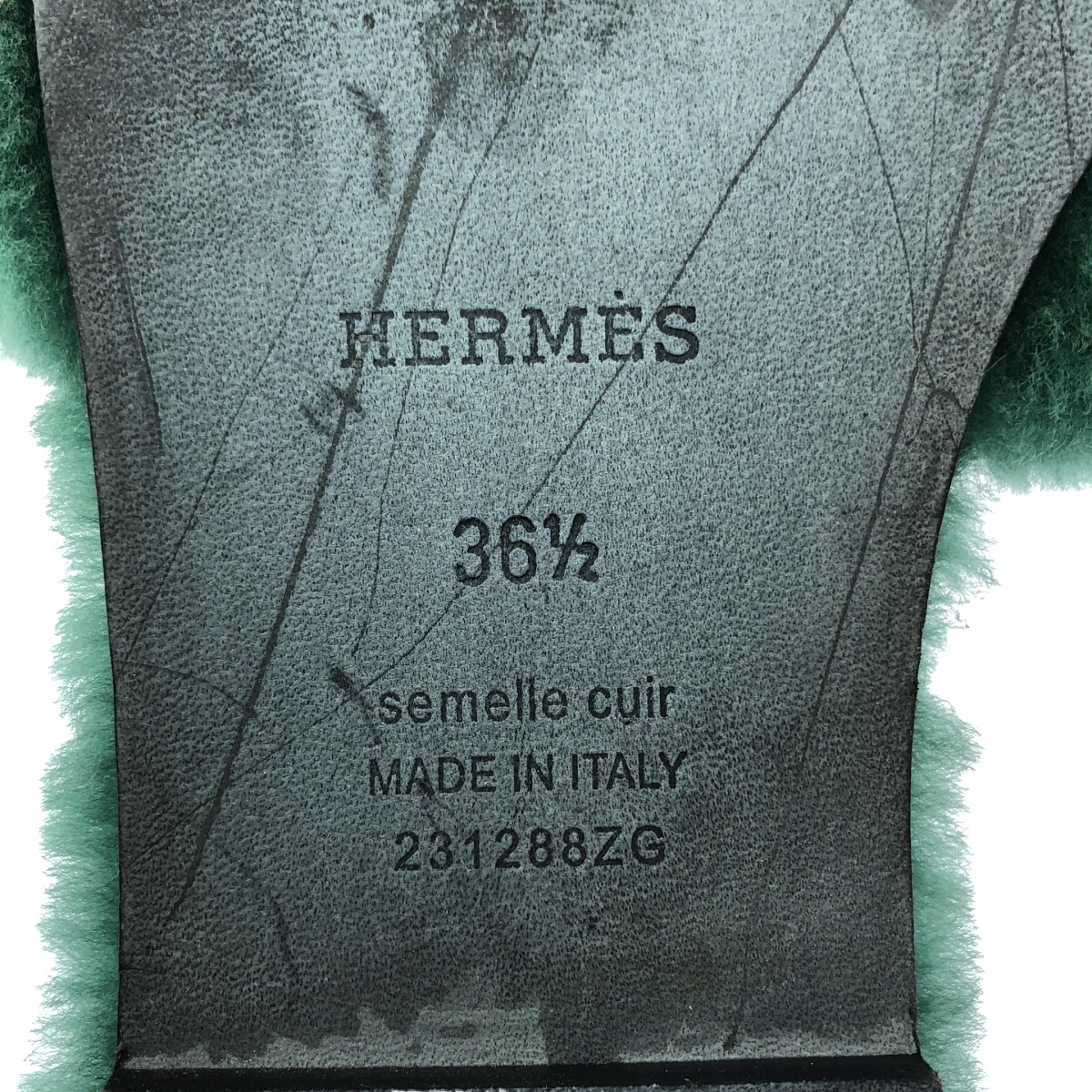 HERMES / エルメス Oran / オラン ムートン ボア サンダル