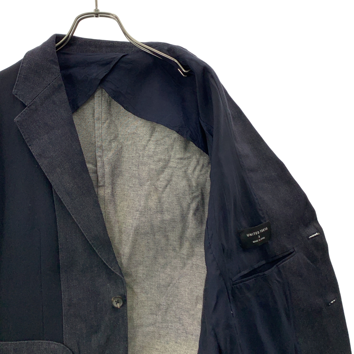UNITED TOKYO / ユナイテッドトウキョウ ハイカウントウール デニム パネル テーラードジャケット