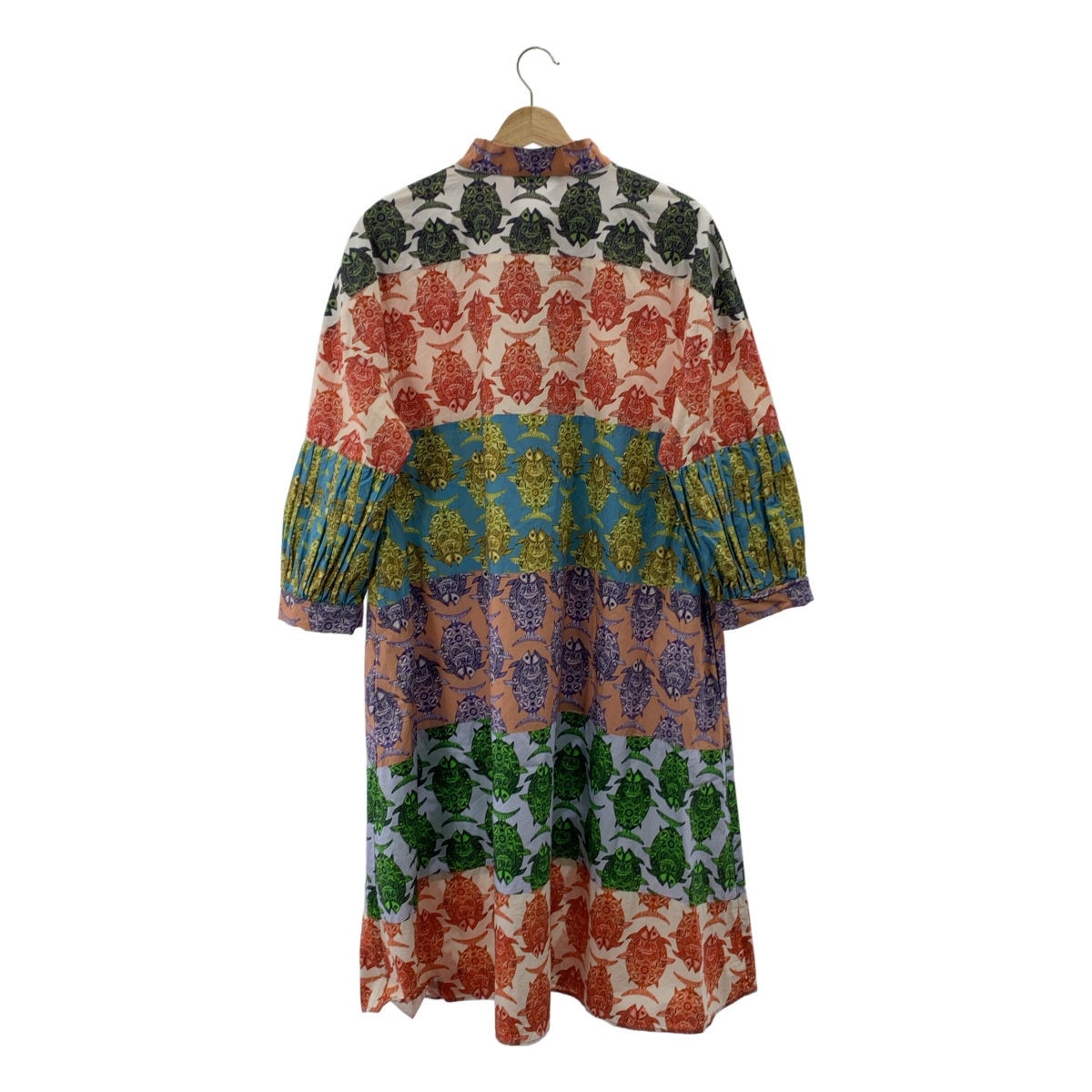 その他 総柄 パッチ ボリュームスリーブ ドレス ワンピース