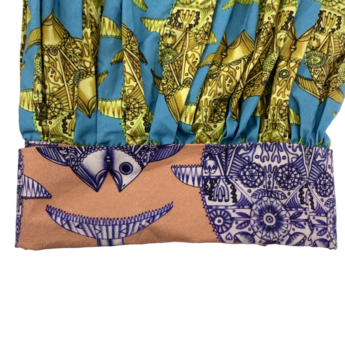 その他 総柄 パッチ ボリュームスリーブ ドレス ワンピース