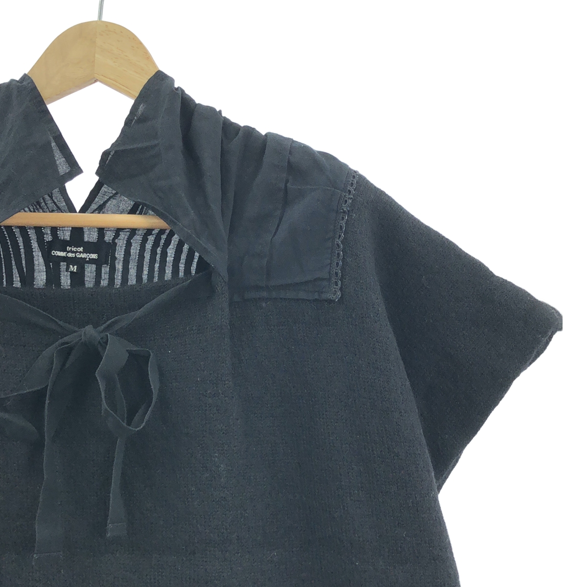 tricot COMME des GARCONS / トリココムデギャルソン 製品洗い ニット 切替 ショートスリーブ トップス