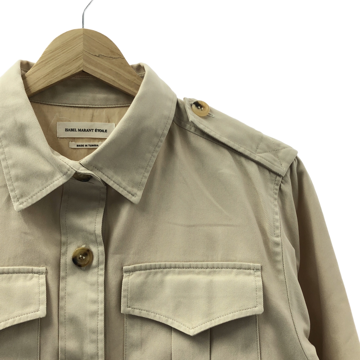 ISABEL MARANT ETOILE / イザベルマランエトワール ツイル コットン ミリタリー シャツ