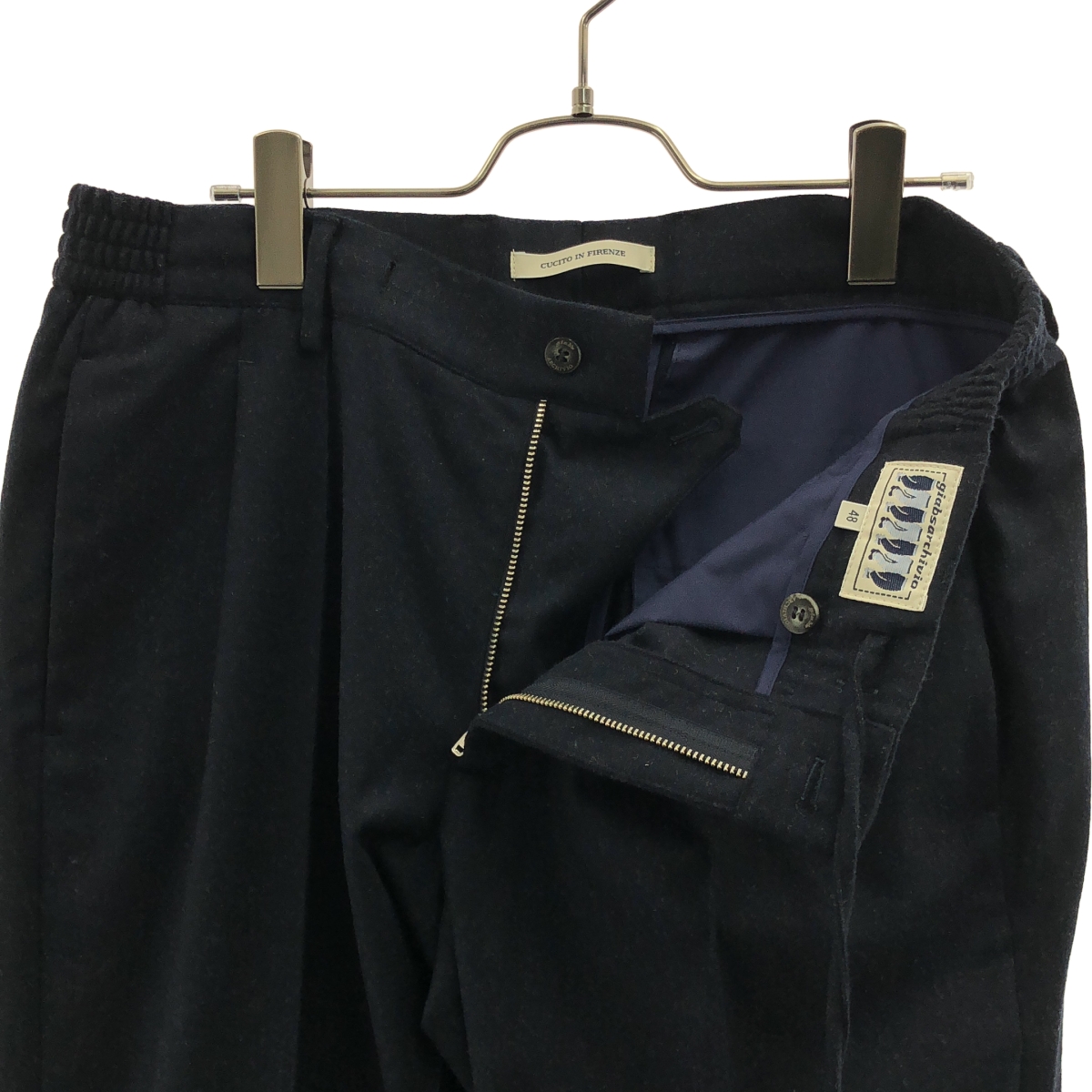 その他 ウール タック ドローストリング スラックス パンツ