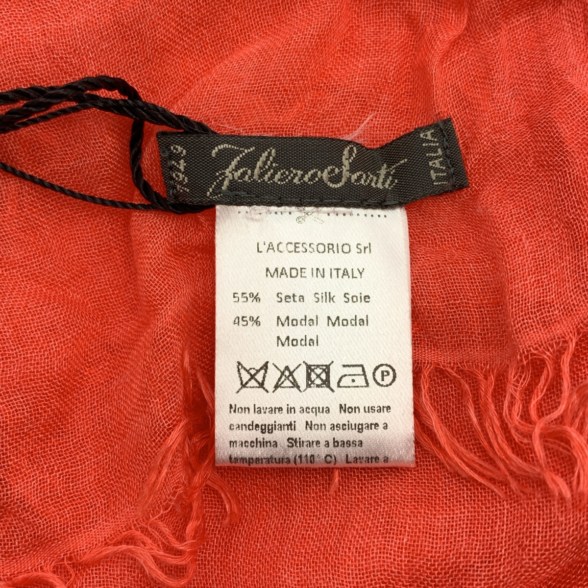 FALIERO SARTI / ファリエロサルティ シルク レーヨン フリンジ ロング ストール