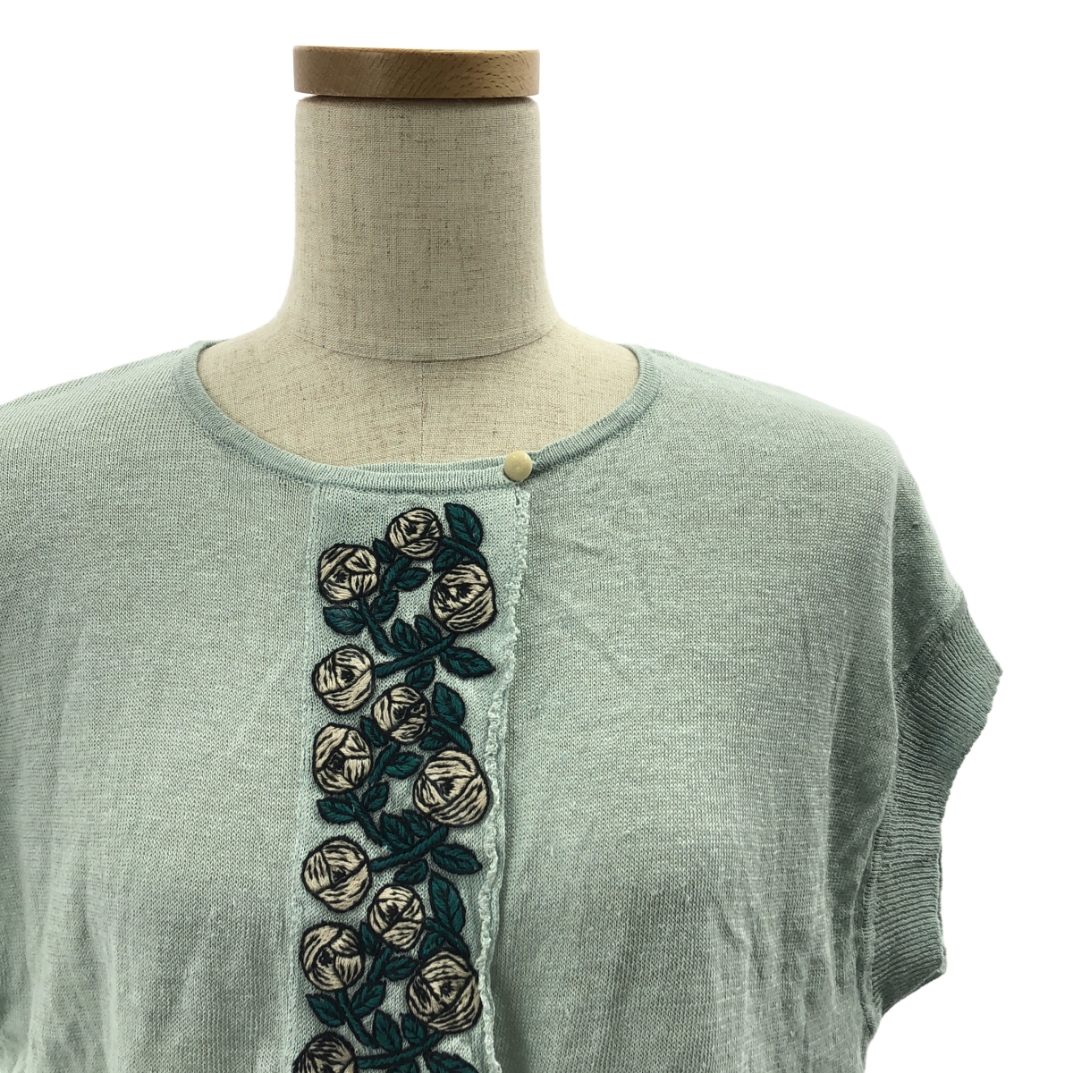 mina perhonen / ミナペルホネン rosy / リネン エンブロイダリー ニット ベスト