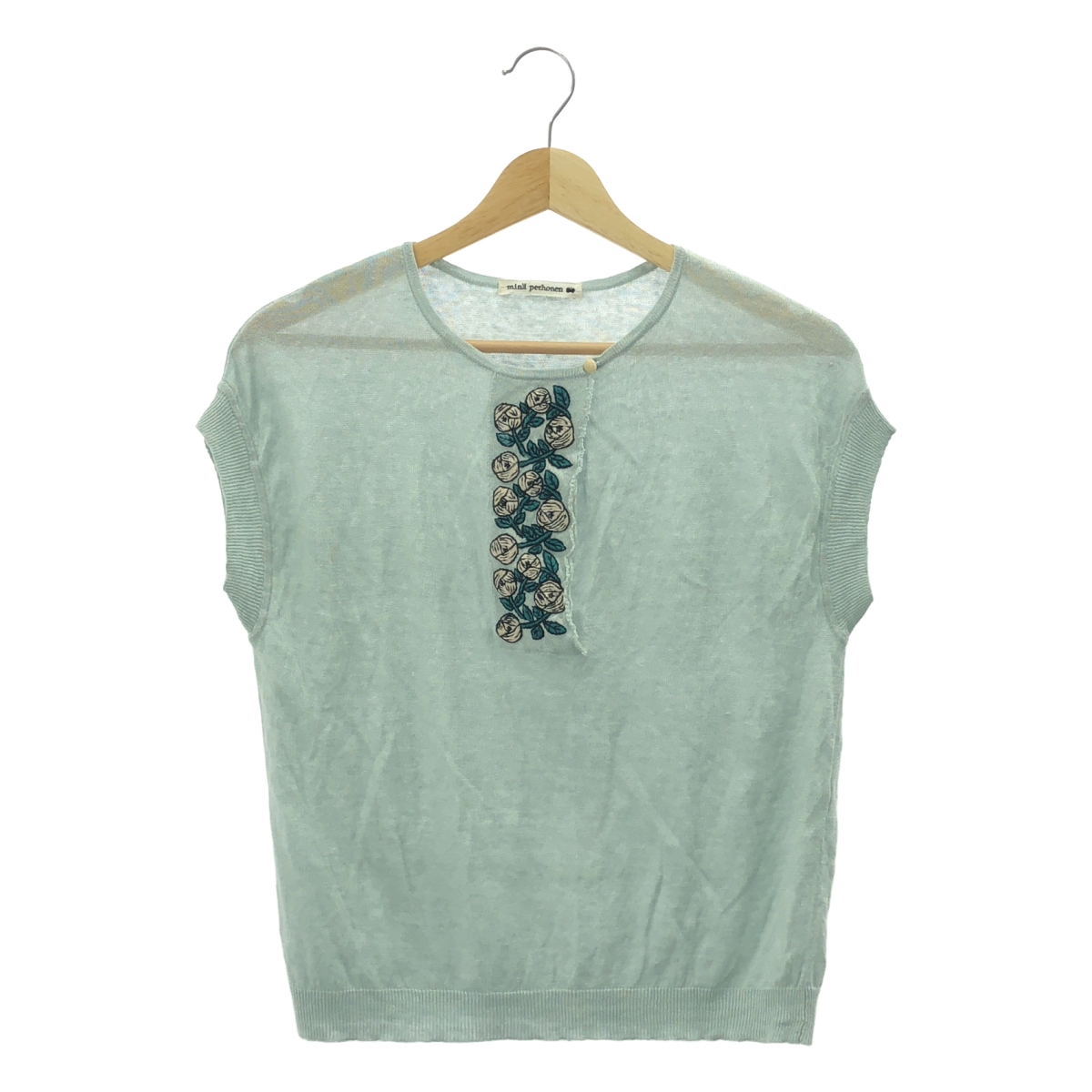 mina perhonen / ミナペルホネン rosy / リネン エンブロイダリー ニット ベスト