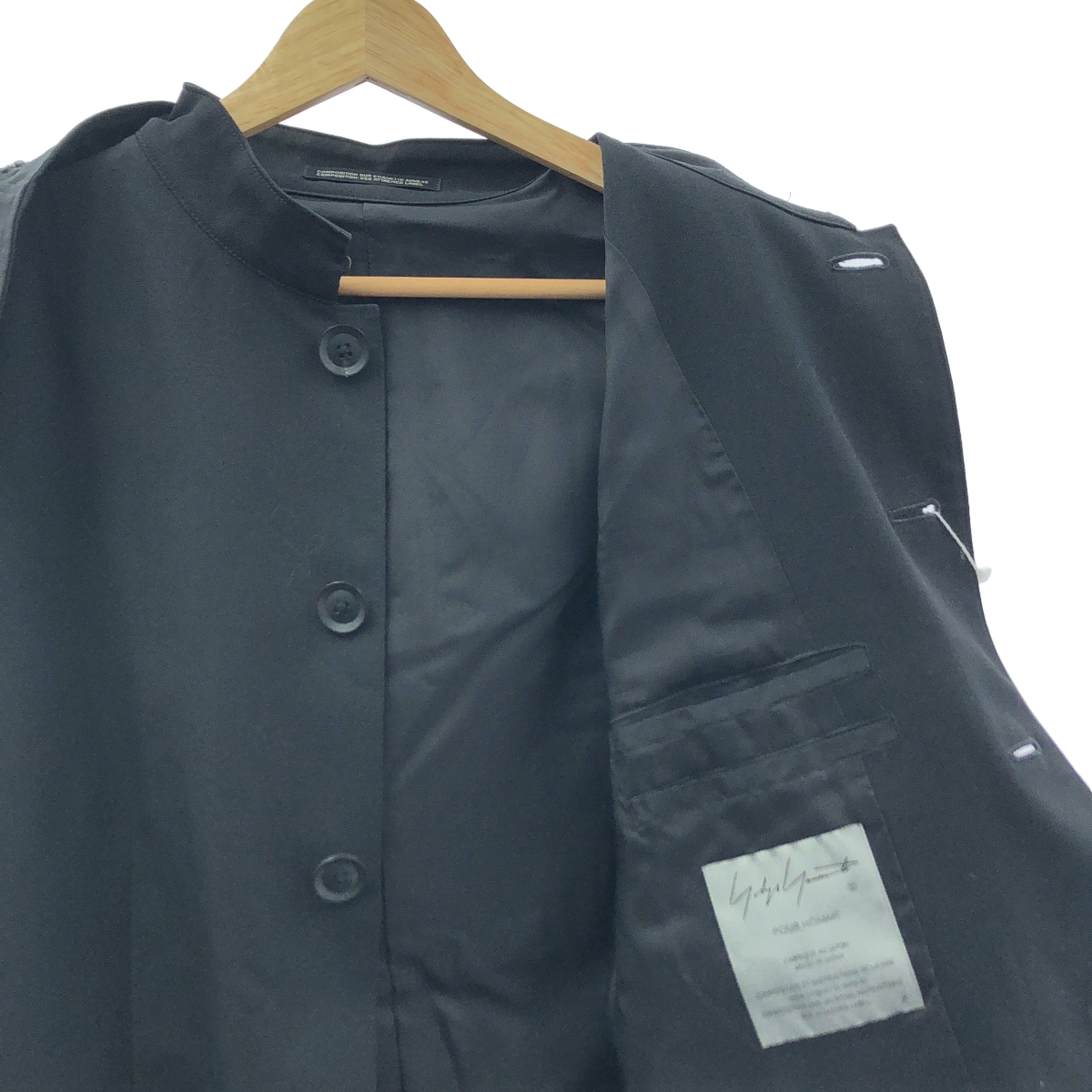 YOHJI YAMAMOTO POUR HOMME / ヨウジヤマモトプールオム 3way ボアフード JKT / ウール ギャバジン ジャケット / 総裏地