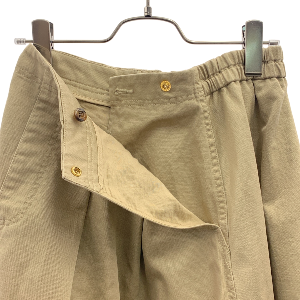 Drawer / ドゥロワー ワンポイントロゴ ドローストリング コットンバイオウォッシュタックスカート