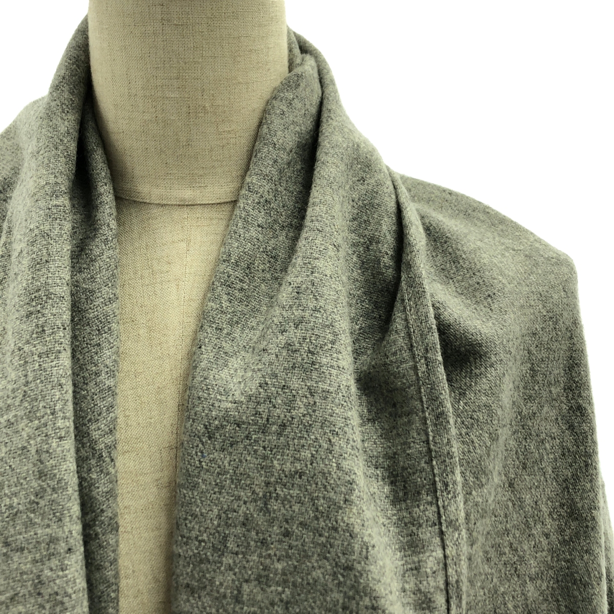 mizuiroind / ミズイロインド ウール ボタンレス オーバー ガウン コート フーディ