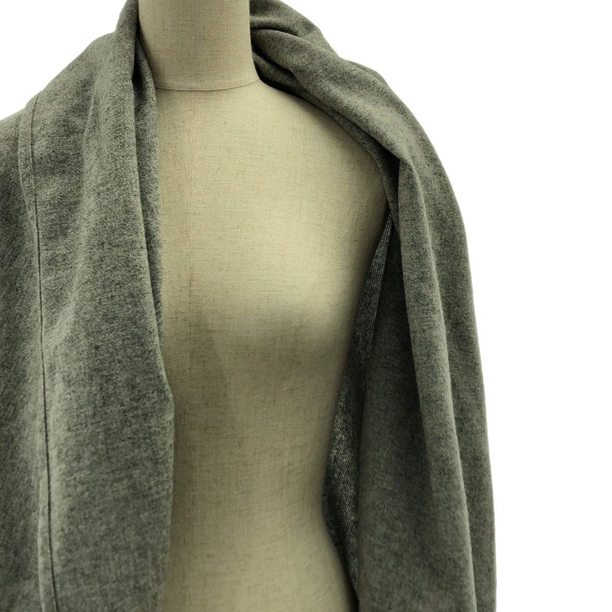 mizuiroind / ミズイロインド ウール ボタンレス オーバー ガウン コート フーディ