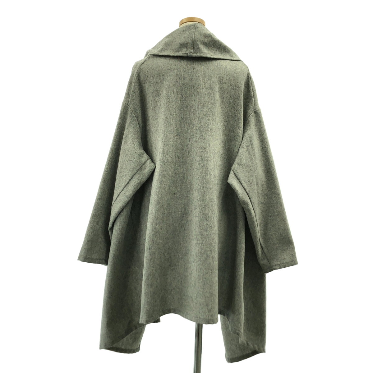 mizuiroind / ミズイロインド ウール ボタンレス オーバー ガウン コート フーディ