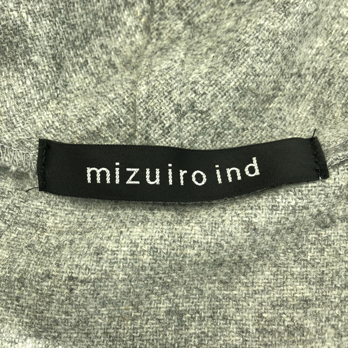 mizuiroind / ミズイロインド ウール ボタンレス オーバー ガウン コート フーディ