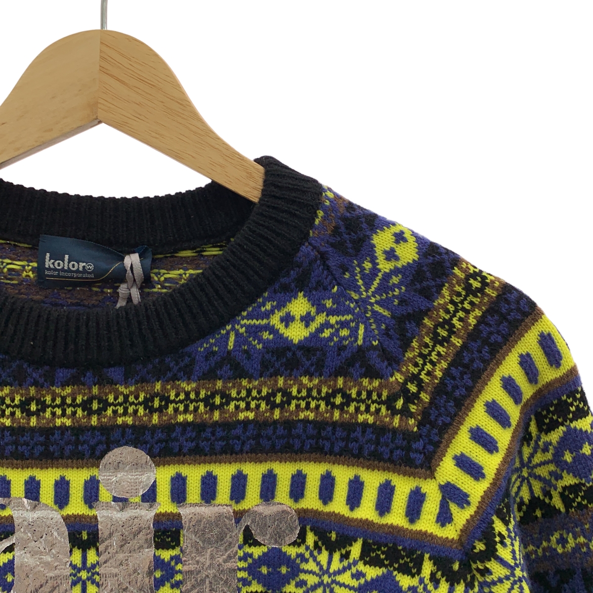 kolor / カラー チュールドッキング フェアアイル ニット