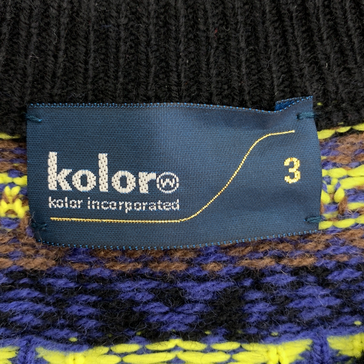 kolor / カラー チュールドッキング フェアアイル ニット