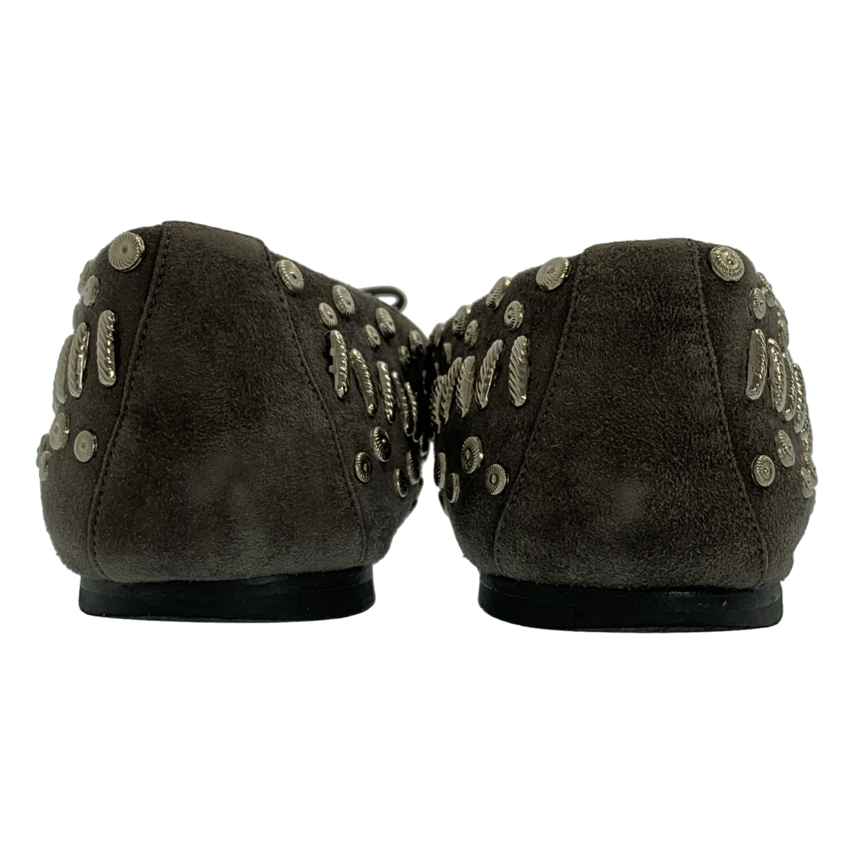 ALAIA / アライア スエードレザー スタッズ リボン バレリーナ フラットシューズ